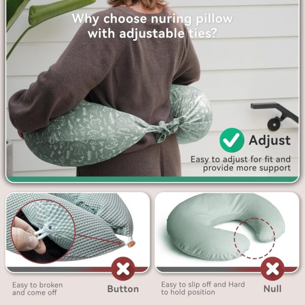 DancesCat Versatile Plus Size Breastfeeding Pillows, Adjustable Breast Feeding Pillow, XXL Nursing Pillow, Baby Feeding Pillow, Maternity Pillow for Side Sleeping with Upgraded Velvet Removable Cover - Image 3