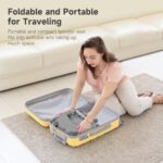 YOLEO High Chair for Toddlers Folding Compact Portable Booster Seat Babies/Kids Chair on Chair for Dining Table Camping (Grey) - Image 3