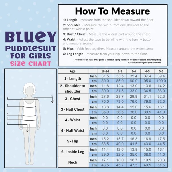 Bluey Puddle Suit for Girls Waterproof Overalls All in One Rainsuit Kids with Hood Fleece Lined Outdoor Lightweight Rainwear for Outdoor Play Travel - Image 6