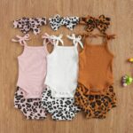 Baby Girl Leopard Print Outfits Tank Top Onesies Ribbed Halter Romper Bodysuit Shorts Bloomers Summer Clothes Set - - 12-18 Months - Image 7