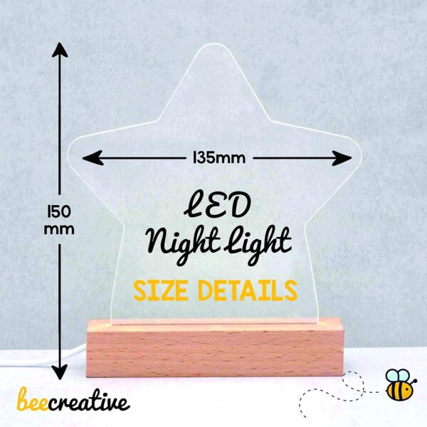 Beecreative Woodland Night Light with Childs Name, Personalised Woodland Nursery Decor Star Night Light Lamp, New Baby Newborn Christening Gifts for Boys Girls - Image 5