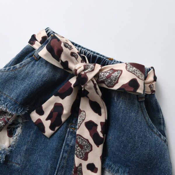 Baby Girl Clothes Ruffle Short Sleeve Top Leopard Print Skirt Set - Image 6