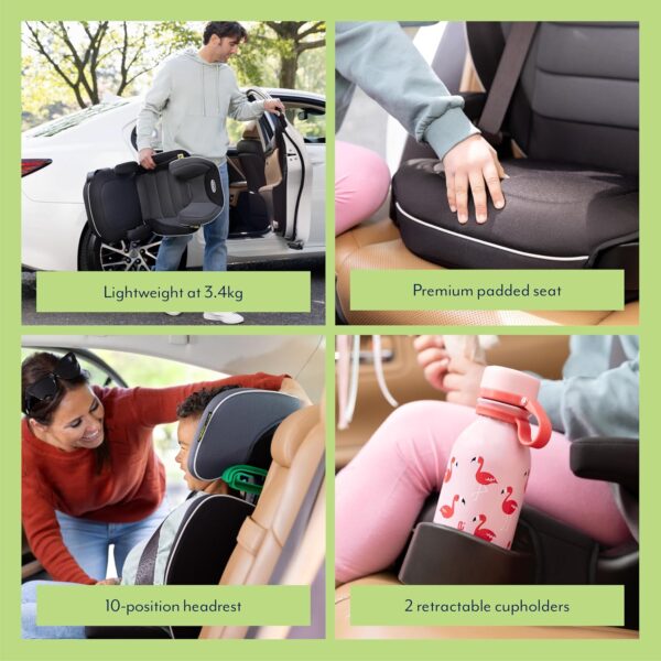 Graco Logico L i-Size R129 Highback Booster car seat with cupholders, Suitable from 100-150cm (approx. 3.5 to 12 years), Midnight fashion - Image 3