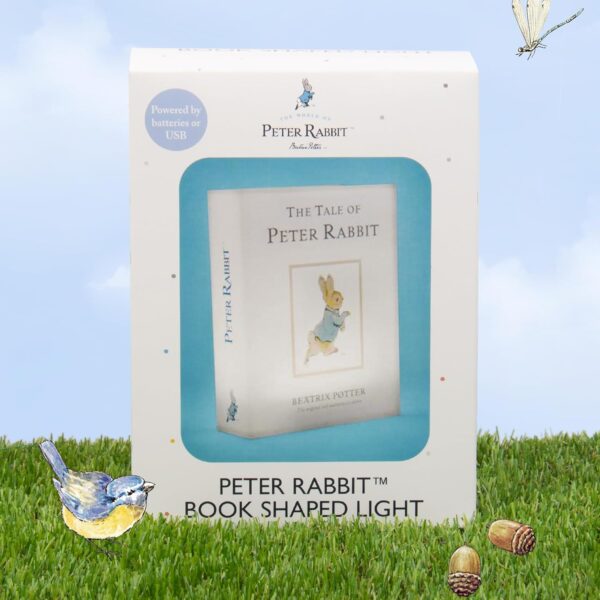 Peter Rabbit Illuminated Book Shaped Light. Peter Rabbit Mood Light Soft Glow Night Lighting. USB or Battery Powered. Officially Licensed Beatrix Potter Peter Rabbit Merchandise. Baby Shower Gifts. - Image 3