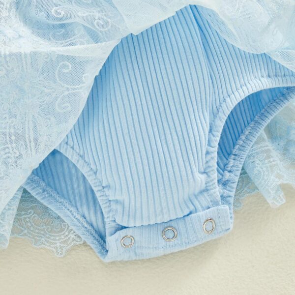 ZZLBUF Newborn Infant Baby Girl Fall Clothes Set Flower Lace Long Sleeve Tutu Romper Dress Headband 2Pcs Outfits - Image 7