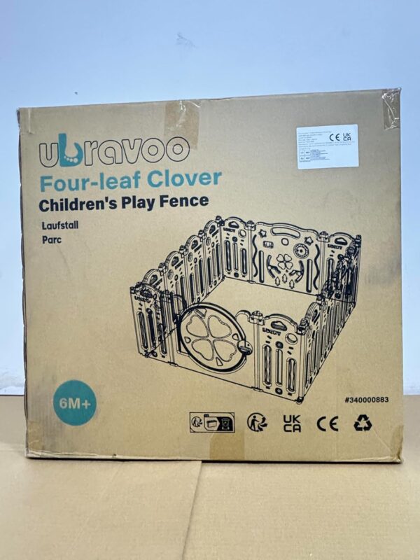 UBRAVOO Large Playpen for Baby and Toddlers, Foldable Baby Playpen Kids Activity Centre Safety Play Yard Home Indoor Outdoor (18-Panel, Grey - Image 8