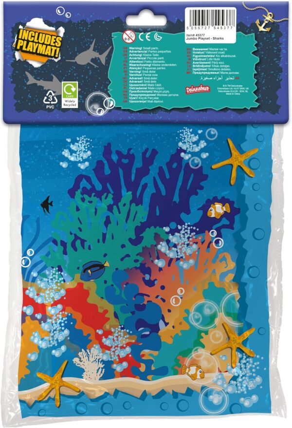 Jumbo Playset - Shark from Deluxebase. Large Animal Figures Toy Set. Bag of large shark toys including a Great White Shark and Whale Shark. Perfect shark toys for boys and girls - Image 5