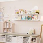 Kids' Bookshelf Set of 4 - White Floating Nursery Book Shelves, Picture Ledge Shelf for Wall Decor and Storage - Perfect for Books, Toys, Photo Frames, and Nursery Décor - Image 2