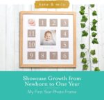 Kate & Milo My First Year Picture Frame, Baby's First Twelve Months Photo Collage and Gender Neutral Keepsake, Ideal for Baby Shower, New Mom Gift and Nursery Decor, Wood - Image 2