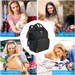 Vicloon Baby Changing Bag Backpack, Multi-Function Nappy Changing Back Pack, Waterproof Diaper Bag Maternity Bags Mum Dad Backpack, Black - Image 5