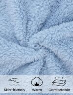 Infant Winter Buting Suit Newborn Baby Fleece Footie Cartoon Bunting Suit Warm Outfits for Baby Boy Girls Coveralls Blue 6-9 Months - Image 5