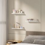 AIIKTOTA Floating Shelves, White Shelf Set of 3 Invisible Installation, Modern Decor Display Wall Shelves for Bathroom, Bedroom, Living Room, Kitchen, Office, etc, 40 x 15 x 1.5 cm - Image 6