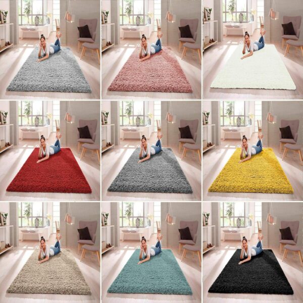 SHAGGY RUG 30MM / 3cm Modern Rugs Living Room Extra Large Small Medium Rectangular Size Soft Touch Thick Pile Living Room Area Rugs Non Shedding (Pink, 60cm x 110cm (2ft x 3.6ft)) - Image 2