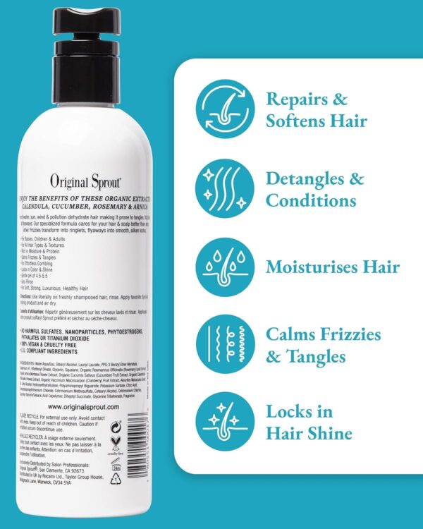 Kids Conditioner - Original Sprout Deep Conditioner for Babies & Up - Hair Conditioner for Women & Men - Hydrating Conditioner Infused with Hawaiian Kukui Seed Oil, Rosemary & Calendula - 946ml - Image 4