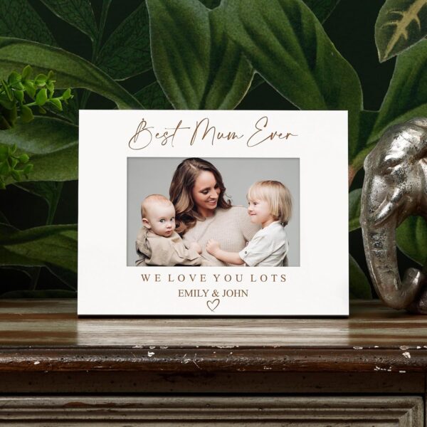 Best Mum Ever Personalised White Photo Frame Gift Landscape - Image 2