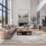 Topfinel Fluffy Rugs for Bedroom, Classic Oriental Design Boho Natural Grey Rugs 200x290 with Faux Wool Short Pile for Children Girls Boys - Image 4