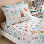 Happy Linen Company Girls Boys Kids Animal Alphabet ABC White Multicolour Toddler Cot Bed Reversible Duvet Cover Quilt Bedding Set with Pillow Case Bed Linen - Image 2