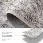 Topfinel Fluffy Rugs for Bedroom, Classic Oriental Design Boho Natural Grey Rugs 200x290 with Faux Wool Short Pile for Children Girls Boys - Image 5