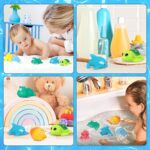 Lemicin Bath Toys Ocean Animal - 9pcs Bath Squirter Toys Floating Rubber Fish Water Toys for Bathtub Tub Water Pool Shower Toys for 1 2 3 4 Year Old Baby kids children - Image 5