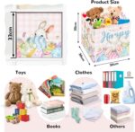 Clastyle Easter Kid Storage Cube Organizer Set Rabbit Closet Clothes Cube Storage Bin Eggs Nursery Toddler Toy Box Chest Baby Book Shelf Basket, Pink, 11.8x11.8x11.8 in - Image 2