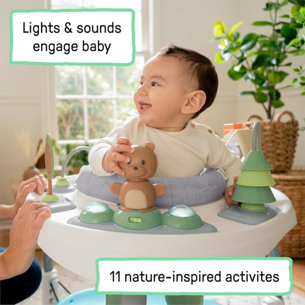 Ingenuity, Baby Activity Centre Jumper & Play Table 2-in-1 Spring & Sprout, First Forest, 11 Activities with Lights & Sounds, Development of Motor Skills, Adjustable Height, 360° Seat, 6-24 Months + - Image 5