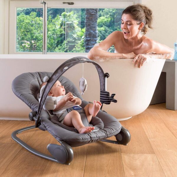 Chicco Hoopla Baby Bouncer 2-in-1, Titanium | Birth - 9 kg, Soft and Padded, Foldable and Compact, Converts into Seat for Use to 18 kg - Image 6