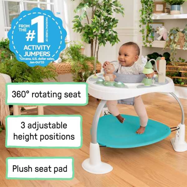 Ingenuity, Baby Activity Centre Jumper & Play Table 2-in-1 Spring & Sprout, First Forest, 11 Activities with Lights & Sounds, Development of Motor Skills, Adjustable Height, 360° Seat, 6-24 Months + - Image 3
