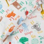 Happy Linen Company Girls Boys Kids Animal Alphabet ABC White Multicolour Toddler Cot Bed Reversible Duvet Cover Quilt Bedding Set with Pillow Case Bed Linen - Image 3