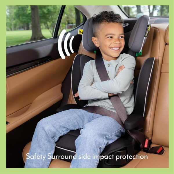 Graco Logico L i-Size R129 Highback Booster car seat with cupholders, Suitable from 100-150cm (approx. 3.5 to 12 years), Midnight fashion - Image 4