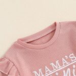 MAHUAOYIXI Toddler Infant Baby Girl Fall Winter Clothes 2Pcs Set Long Sleeve Sweatshirt Pullover Tops Jumper Letter Embroidered Ruffled + Elastic Waist Pants Trousers Outfit Tracksuit - Image 4