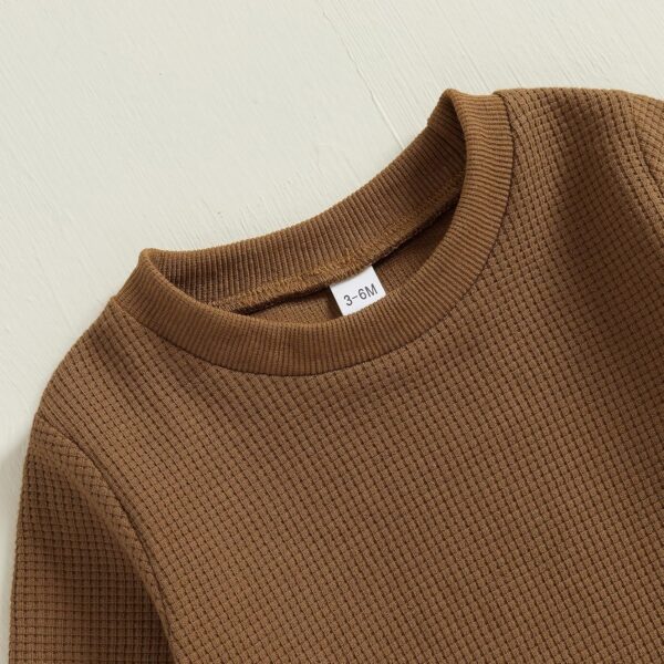 MAHUAOYIXI 2 Piece Set Toddler Boys Outfits Long Sleeve O Neck Sweatshirts Tops with Elastic Waist Cartoon Bear Sweatpants Tracksuit Set for Boys Clothes - Image 4