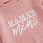 MAHUAOYIXI Toddler Infant Baby Girl Fall Winter Clothes 2Pcs Set Long Sleeve Sweatshirt Pullover Tops Jumper Letter Embroidered Ruffled + Elastic Waist Pants Trousers Outfit Tracksuit - Image 5