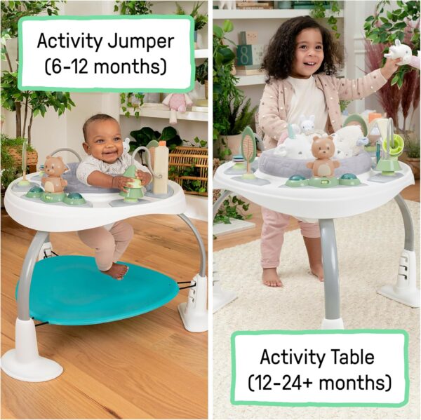 Ingenuity, Baby Activity Centre Jumper & Play Table 2-in-1 Spring & Sprout, First Forest, 11 Activities with Lights & Sounds, Development of Motor Skills, Adjustable Height, 360° Seat, 6-24 Months + - Image 2