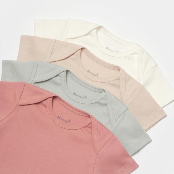 bistyle Baby Bodysuits Vests I Organic Cotton Short Sleeve Bodysuit for Boys and Girls Newborn Pack of 5 I Infant Toddlers Bodysuit in Cloth Bag - Image 4