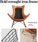 Modern Gray Nursery Rocking Chair with Ottoman High Back Glider Recliner Solid Wood Legs Upholstery Fabric Armchair Comfortable and Stylish Addition to Your Nursery - Image 4