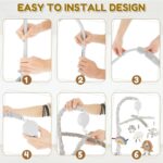 Musical Cot Mobile - Nursery Toddler Cot Mobile with Plush Dolls | Easy to Install Soft Cover Design Boys Girls Bed Decoration for Bedroom, Children Room - Image 5