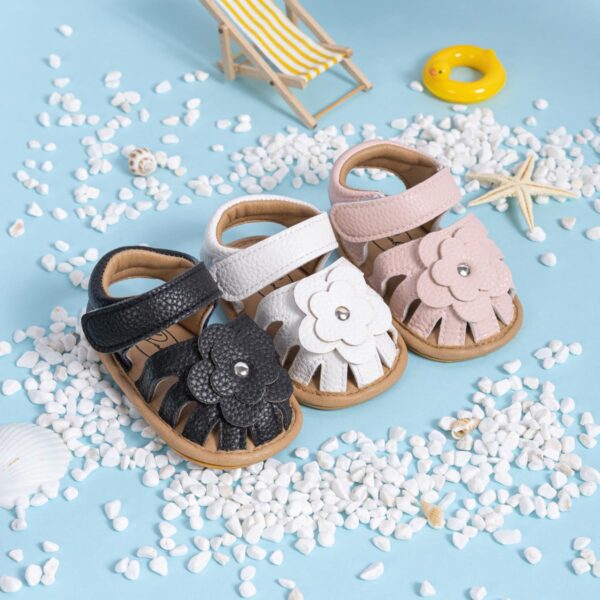 CENCIRILY Infant Baby Girls Summer Sandals Newborn Bow-Knot Open Toe Beach Shoes Casual Lightweight Anti Slip Sole Flat - Image 2