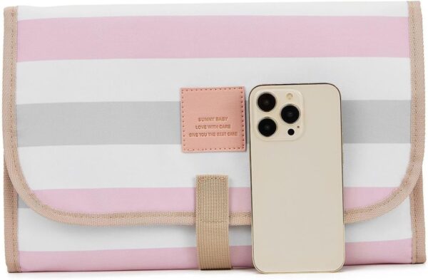 Lueear Portable Diaper Changing Pad | Waterproof Washable Diaper Changing Pad Portable Foldable,Classic Stripes Lightweight Baby Changing Pad for Dads Moms - Image 7