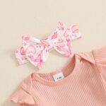 Himllauen Baby Girls Romper Outfit Long Sleeve Bodysuit Floral Pants with Headband Set 3Pcs Newborn Clothes for Baby Girl 0-18 Months Fall Spring Winter - Image 3