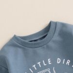 Bufarromio Little Kid Baby Boys 2Pcs Outfits Tractor Letter Print Long Sleeve Sweatshirt Drawstring Elastic Long Sweatpants Tracksuit 6M-4T - Image 2