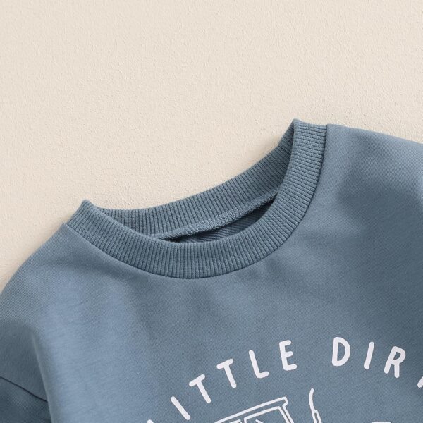 Bufarromio Little Kid Baby Boys 2Pcs Outfits Tractor Letter Print Long Sleeve Sweatshirt Drawstring Elastic Long Sweatpants Tracksuit 6M-4T - Image 2