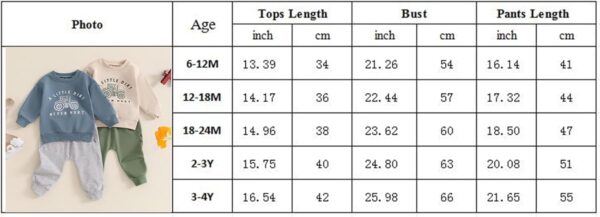 Bufarromio Little Kid Baby Boys 2Pcs Outfits Tractor Letter Print Long Sleeve Sweatshirt Drawstring Elastic Long Sweatpants Tracksuit 6M-4T - Image 7