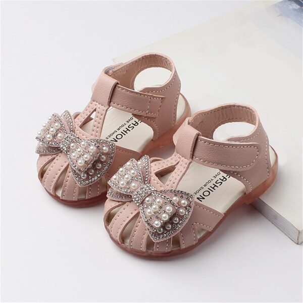 Girls Sandals Size 1 Toddler Baby Girl Shoes Breathable Shoe Dew Toe Shoe Bag Head Sandals Girl Sandals Baby Soft Shoe Sandals For 0 To 2 Years Toddler Slippers - Image 2