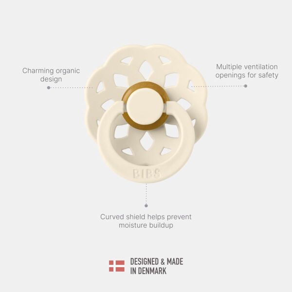 BIBS Boheme Soother 2-Pack. BPA Free Dummy Pacifier, Round Nipple. Natural Rubber Latex, Made in Denmark. Str. 2, Baby Blue/Island Sea - Image 4