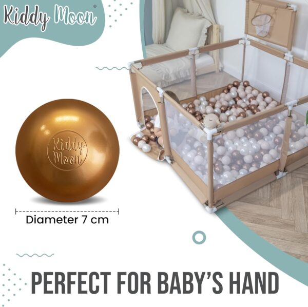 KiddyMoon Soft Plastic Play Balls 100 Balls/7Cm-2.75In Multi-Colour Made In EU, White/Grey/Silver - Image 3