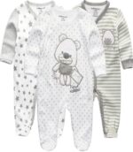 Kiddiezoom Baby Boys' Rompers Snug Fit Footed Cotton Pajamas Long Sleeve Onsises Sleepsuit