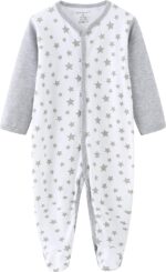 Kiddiezoom Baby Boys' Rompers Snug Fit Footed Cotton Pajamas Long Sleeve Onsises Sleepsuit - Image 2