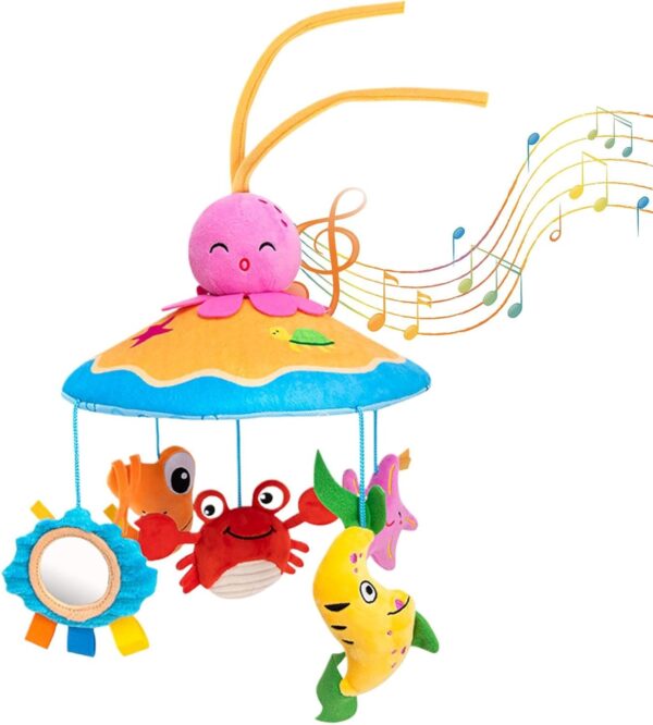 Nursery Mobile for Crib,Baby Crib Toy Mobile Bell Hanger - Rotating Cute Animal Nursery Decor, Preschool Learning Toys for -Girls Boys, Stroller Accessories - Image 7