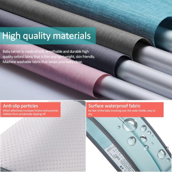 HINATAA Baby Carrier, Soft Anti-Slip Baby Sling for Newborn, Portable Cross-Body Baby Sling Adjustable Split Shoulder Straps, Baby Carrier for 5-36 Months Baby (Pink) - Image 4