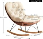 Modern Glider Rocker Chair,Upholstered Rocker Chair Glider Chair,Indoor Upholstered Rocking Chair,for Living Room Bedroom(Orange) - Image 2